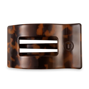Large Teleties Flat Rectangle Hair Clip - Tortoise