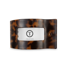 Load image into Gallery viewer, Medium Teleties Flat Rectangle Hair Clip - Tortoise