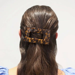 Medium Teleties Flat Rectangle Hair Clip - Tortoise