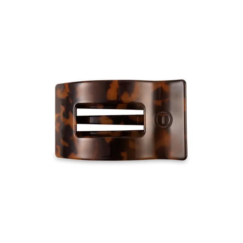 Small Teleties Flat Rectangle Hair Clip - Tortoise