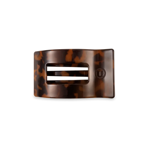 Small Teleties Flat Rectangle Hair Clip - Tortoise