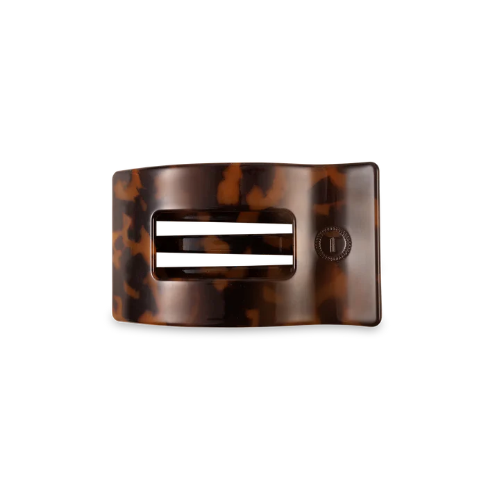 Small Teleties Flat Rectangle Hair Clip - Tortoise