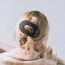 Load image into Gallery viewer, Large Teleties Quilted Flat Round Hair Clip - Truly Taupe