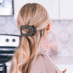 Medium Teleties Quilted Flat Round Hair Clip - Truly Taupe