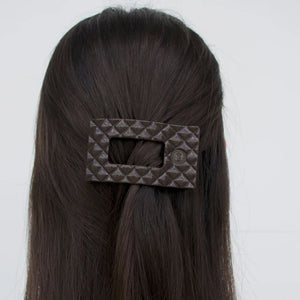 Small Teleties Quilted Flat Rectangle Hair Clip - Truly Taupe