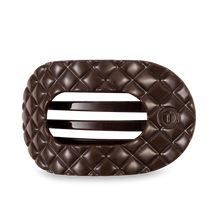 Load image into Gallery viewer, Large Teleties Quilted Flat Round Hair Clip - Truly Taupe