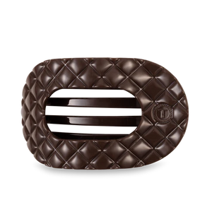 Large Teleties Quilted Flat Round Hair Clip - Truly Taupe