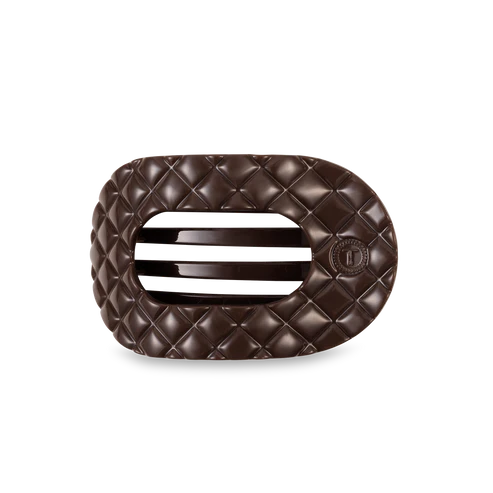 Medium Teleties Quilted Flat Round Hair Clip - Truly Taupe