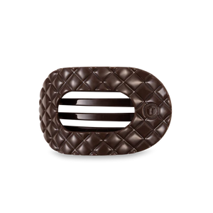 Medium Teleties Quilted Flat Round Hair Clip - Truly Taupe