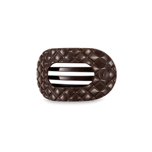 Small Teleties Quilted Flat Round Hair Clip - Truly Taupe