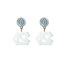 Load image into Gallery viewer, UNC Mini White Logo Earrings