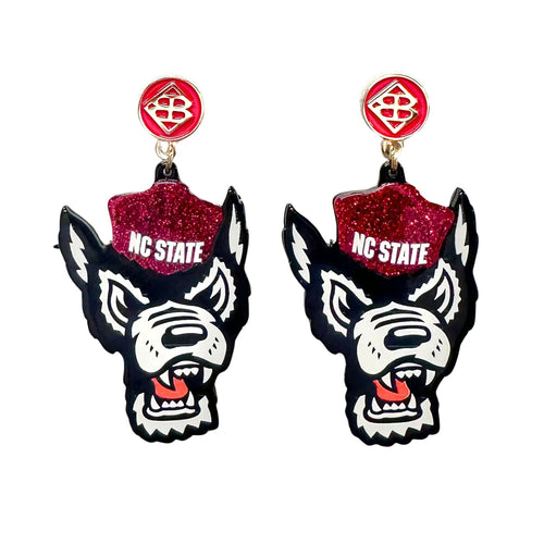 NC State Wolf Logo Earrings