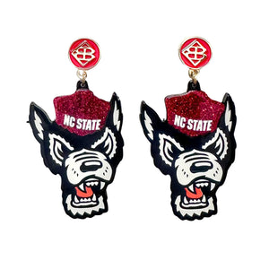 NC State Wolf Logo Earrings
