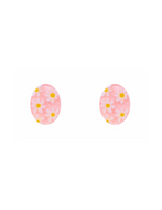 Floral Easter Egg Stud Earrings - Pink