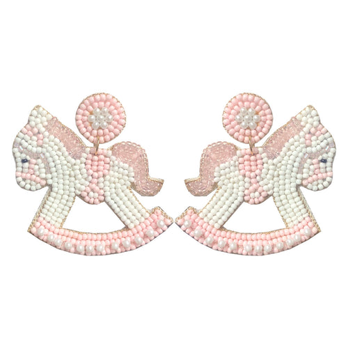 Viv & Lou Pink Rockabye Baby Beaded Earrings