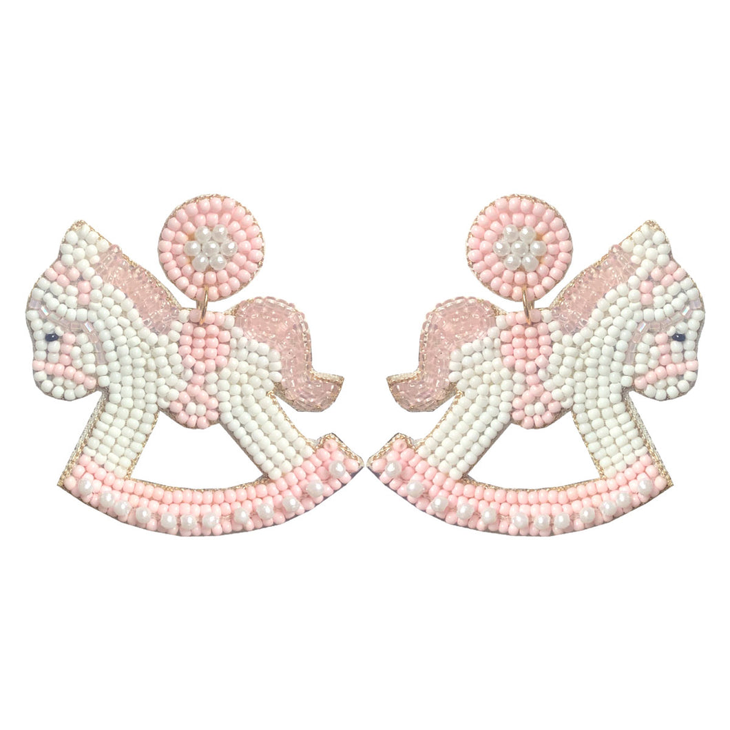 Viv & Lou Pink Rockabye Baby Beaded Earrings