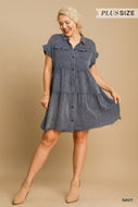 Parker Button Up Dress - Navy *Regular & Curvy*