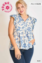 Load image into Gallery viewer, Charli Ruffle Top - Blue *Regular &amp; Curvy*