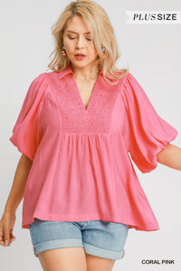 The Junie Top - Coral Pink *Regular & Curvy*