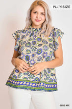 Load image into Gallery viewer, Callie Floral Ruffle Top - Blue *Regular &amp; Curvy*