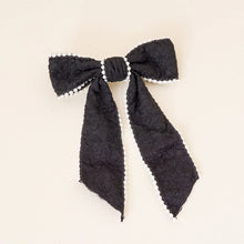 Load image into Gallery viewer, The Darling Effect Pearl Hair Bow - Black