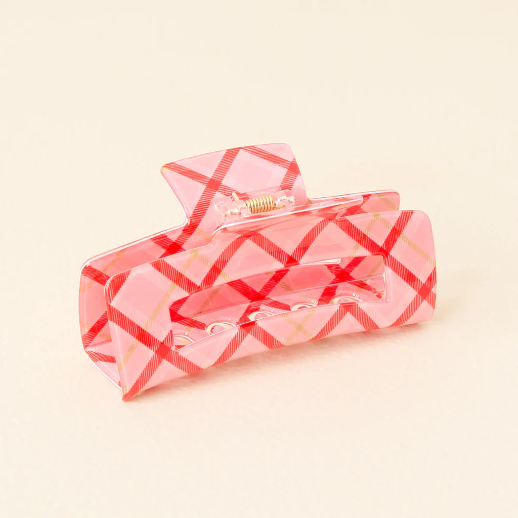 The Darling Effect Claw Clip - Festive Plaid