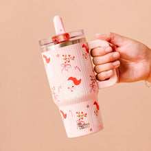 Load image into Gallery viewer, The Darling Effect Lifestyle Flip Straw Tumbler 20oz - Holly Jolly Santa