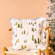 Load image into Gallery viewer, The Darling Effect Scalloped Square Throw Pillow - Après Ski
