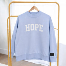 Load image into Gallery viewer, Word Warrior - Reversible Sweatshirt - Hope &amp; Pray - Sky Blue