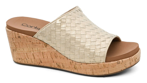 Corky's Wine And Dine Wedge - Gold Wash Metallic