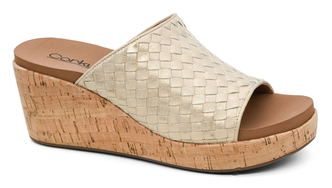 Corky's Wine And Dine Wedge - Gold Wash Metallic