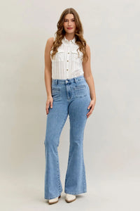 Judy Blue HW Flare Front Patch Jean
