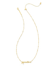 Load image into Gallery viewer, Kendra Scott Grandma Script Gold Pendant Necklace in White Pearl