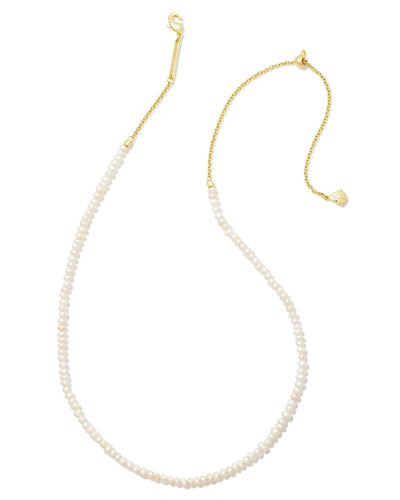 Kendra Scott Lolo Gold Strand Necklace in White Pearl