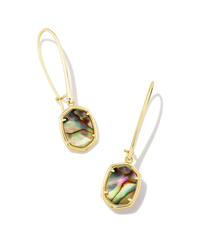 Kendra Scott Daphne Gold Wire Drop Earrings in Abalone