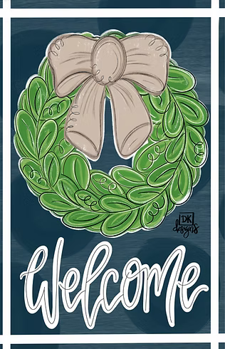 DK Designs Garden Flag - Mocha Wreath