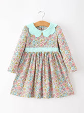 Load image into Gallery viewer, Mint Floral Girl's Dress Petals Collar