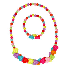 Load image into Gallery viewer, Vibrant Roses Flower Necklace &amp; Bracelet Set