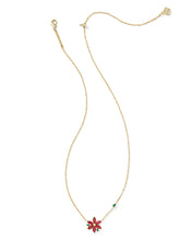 Load image into Gallery viewer, Kendra Scott Poinsettia Gold Short Pendant Necklace in Red Mix