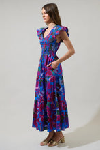 Load image into Gallery viewer, Sunfire Smocked Midi Dress - Blue Mix