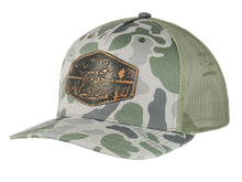 Load image into Gallery viewer, Dog Old School Camo Trucker Hat- Hand Burnished (Gr/Gray camo)