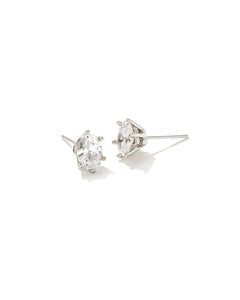 Kendra Scott Cailin Silver Crystal Stud Earrings in White Crystal
