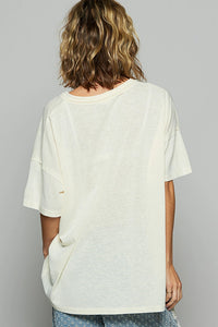 Mabel V-Neck Tee - Custard