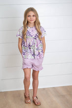 Load image into Gallery viewer, Girl's Lavender Ruffle Short Set