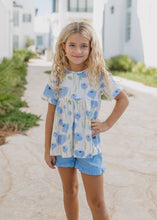 Load image into Gallery viewer, Girls Ruffle Short Set: Periwinkle Floral
