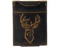 Load image into Gallery viewer, Buck Burnished Leather Magnetic Front Pocket Wallet