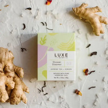 Load image into Gallery viewer, Luxe Jasmine Tea + Ginger Shower Steamer Fizzy Bomb