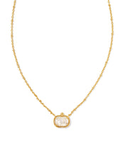 Load image into Gallery viewer, Kendra Scott Pumpkin Gold Short Pendant Necklace in Ivory Mother of Pearl