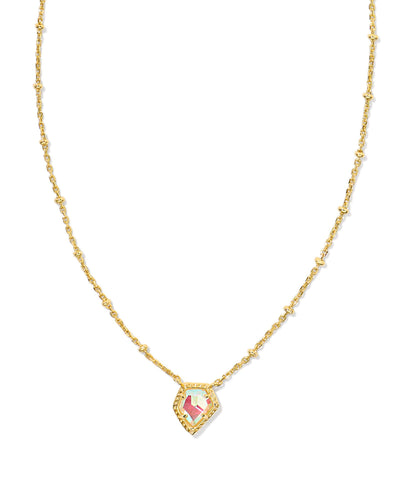 Kendra Scott Framed Gold Tess Satellite Short Pendant Necklace in Dichroic Glass