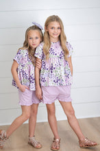 Load image into Gallery viewer, Girl's Lavender Ruffle Short Set